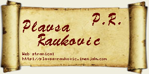 Plavša Rauković vizit kartica